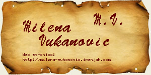 Milena Vukanović vizit kartica